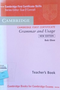 Image of Cambridge first certificate grammar and usage new edition