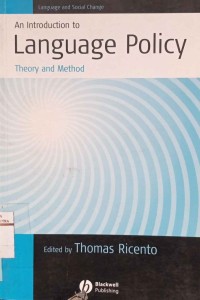 Image of An introduction to language policy theory and method