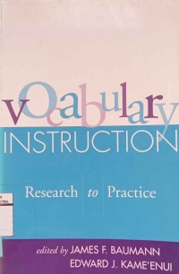 Image of Vocabulary instruction : research to practice
