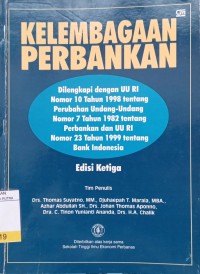 Image of Kelembagaan Perbankan Ed.3
