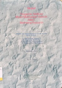 Image of Modul Pengantar Applikasi Model Multivariate Statistik Dalam Marketing Research