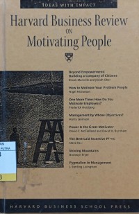 Image of Harvard Business Review on Motivating People